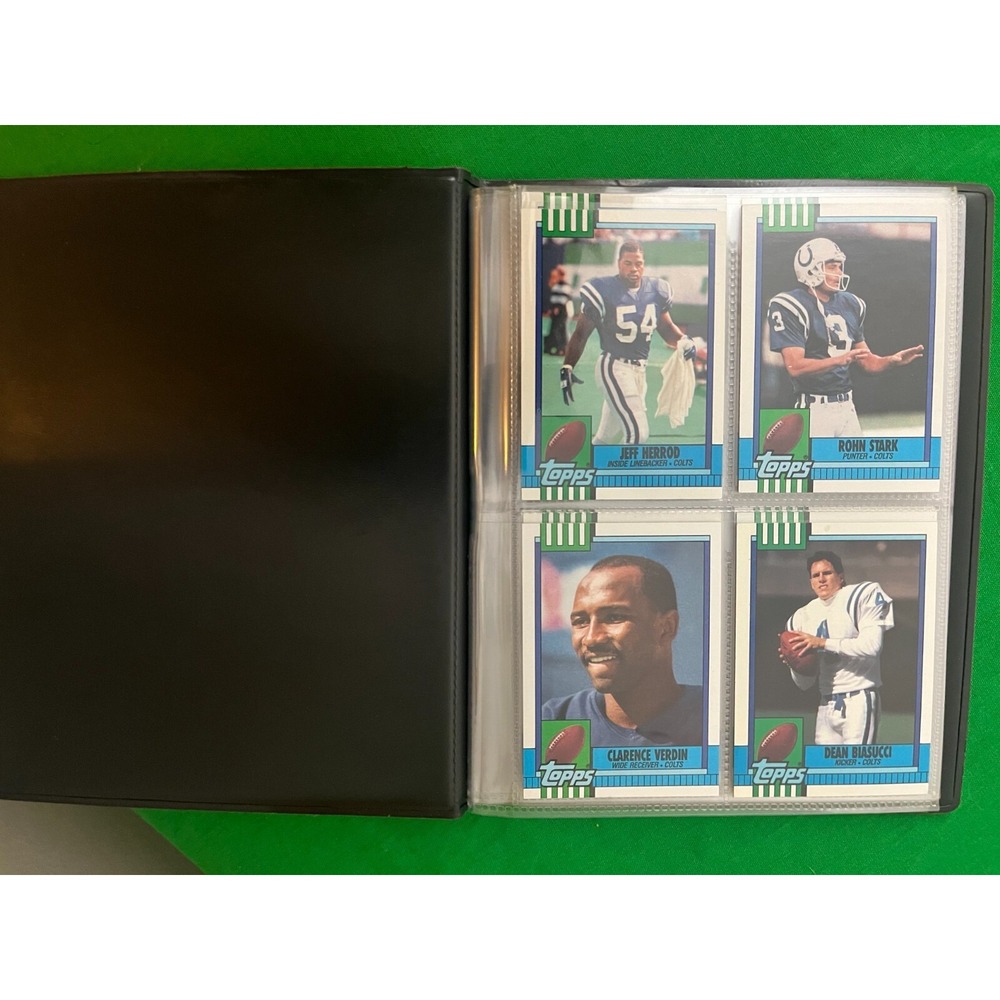 Indianapolis Colts 1990 Topps Team Set with 40 card collector album.